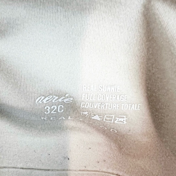 AERIE TAUPE REAL SUNNIE UNDERWIRE FULL COVERAGE BRA WITH STRETCH LACE WOMENS 32C - Picture 3 of 4